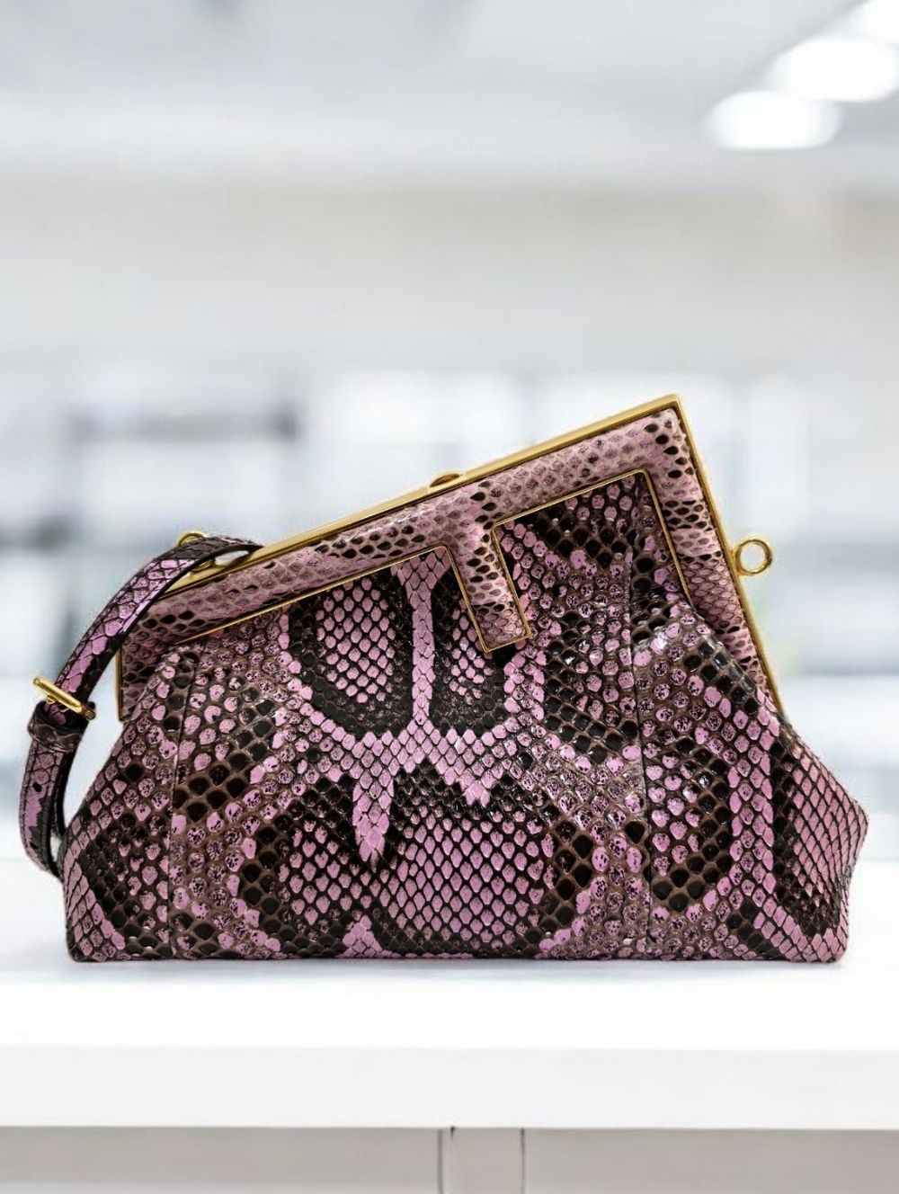 ✨️Brand New . Authentic Fendi Small First Snakeskin Bag